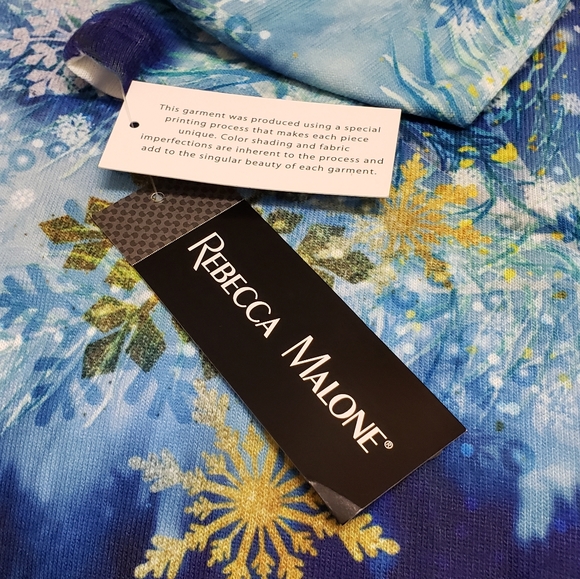 NWT Rebecca Malone High Low Sz L Holiday Top - Picture 6 of 7